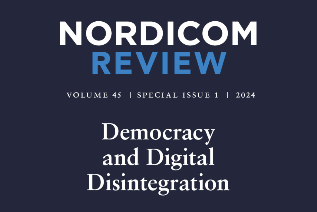 Nordicom Review cover for special issue 1, 2024