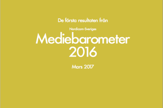 Omslag till De första resultaten från Nordicom-Sveriges Mediebarometer 2016.