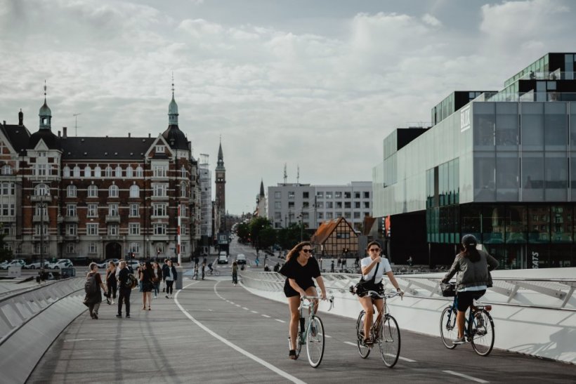 Cyklister och gångtrafikanter i Köpenhamns city